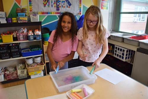 Third Graders Create Original Chalk Float Prints